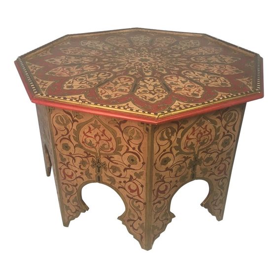 Wooden Moroccan Arch Hand-Painted Coffee Table | Custom Dimensions