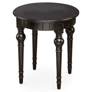 Moroccan Handcrafted Glossy Black Wood Table - Custom Dimensions & Exquisite Detailing