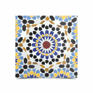 Moroccan Multi-Color Mosaic Tile – Floral Motif, Matte Finish