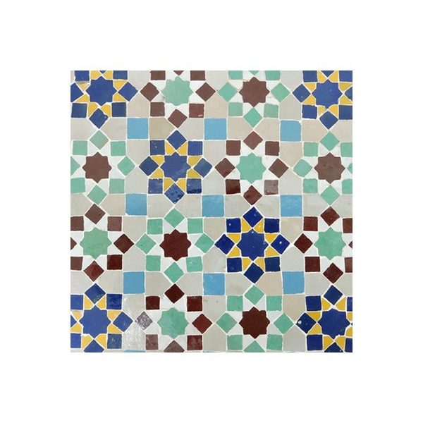 Moroccan Mosaic Pattern - Handmade Vibrant Eight-Point Stars