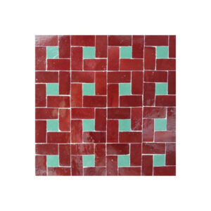 Moroccan Mosaic Blue & Red Tiles | Glazed Finish & Durable