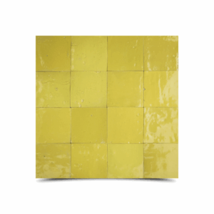 Moroccan Yellow Mosaic Tiles - Handmade Glazed Solid 6x6 Inch Arrangement