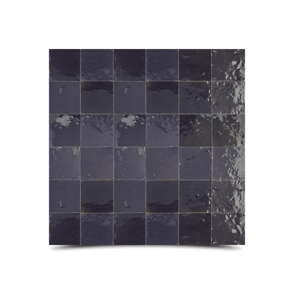 Moroccan Black Handmade Mosaic Tile - 12x12 inch Size