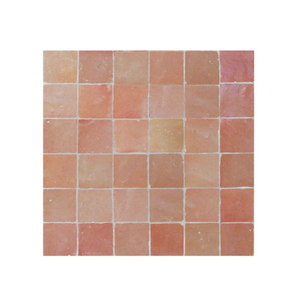 Pastel Coral Glazed Moroccan Mosaic Tiles - Handmade 6x6 - Indoor & Outdoor
