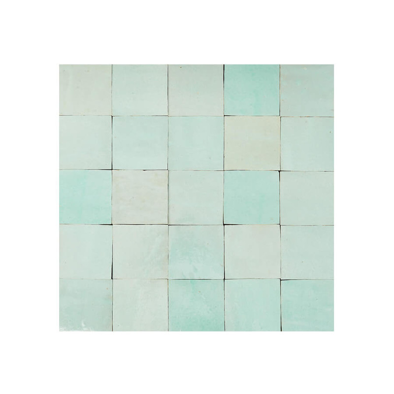 Moroccan Solid Green Mosaic Tiles - Enchanting Pastel Green Hue.