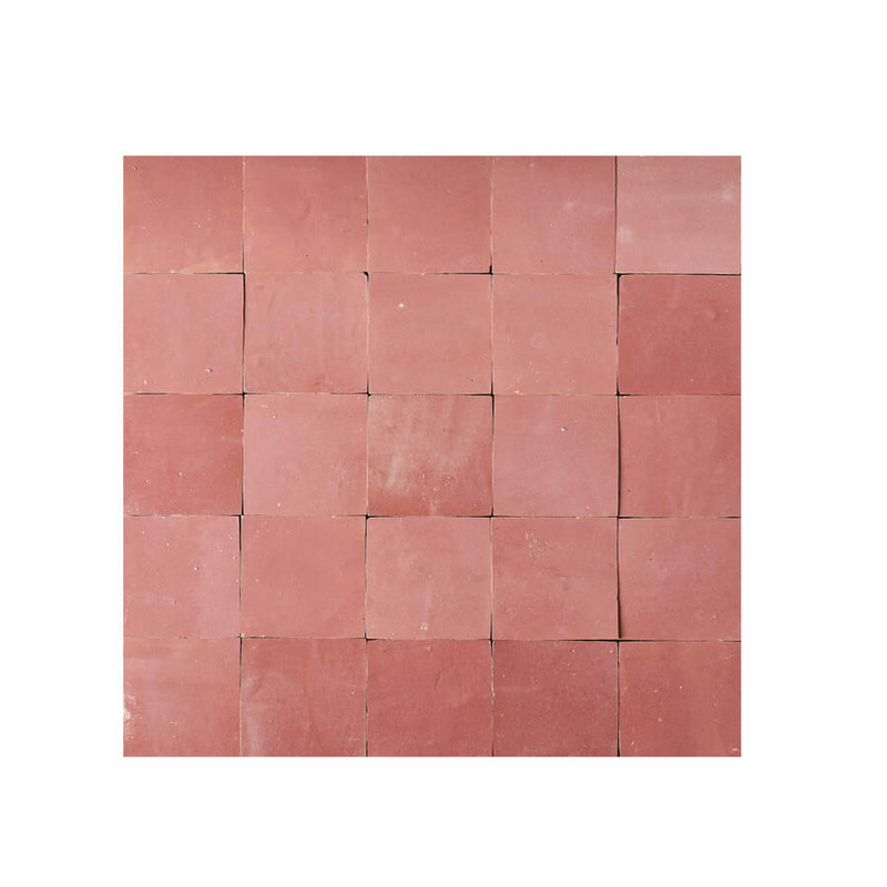 Handmade Moroccan Mosaic Red Brick Tiles - Vibrant 6x6 Design