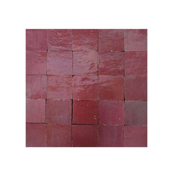 Moroccan Mosaic Solid Tiles - Sangria Red Color - Handcrafted Matte Finish - 6x6 Size - 30x30 Custom - Indoor/Outdoor Use
