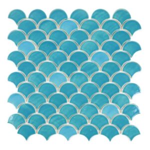 Caribbean Blue Small Fish Scales Tiles - Premium Quality
