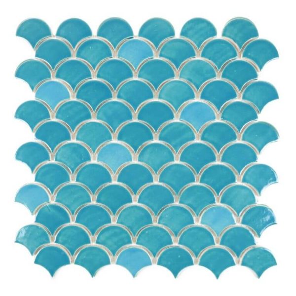 Caribbean Blue Small Fish Scales Tiles - Premium Quality