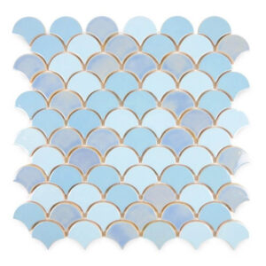Blue Glazed Moroccan Fish Scales Tiles for Walls & Floors