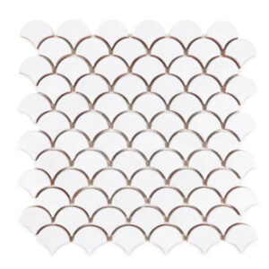 Moroccan White Fish Scale Tiles - Glossy or Matte Finish