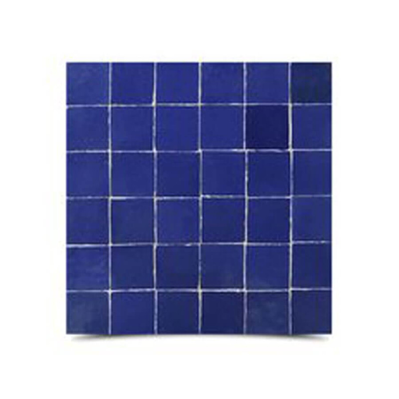 Mediterranean Santorini Blue Glazed Mosaic Tiles - 6x6 Color 423