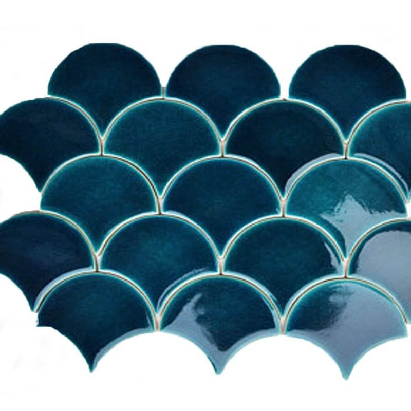 Moroccan Fish Scale Tiles - Sacramento Green | Durable Fish Scale Pattern | Indoor & Outdoor Use