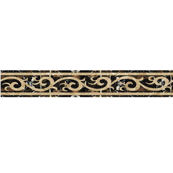 Moroccan Mosaic Border: Dark Brown & Yellow Tiles - Ornate Design