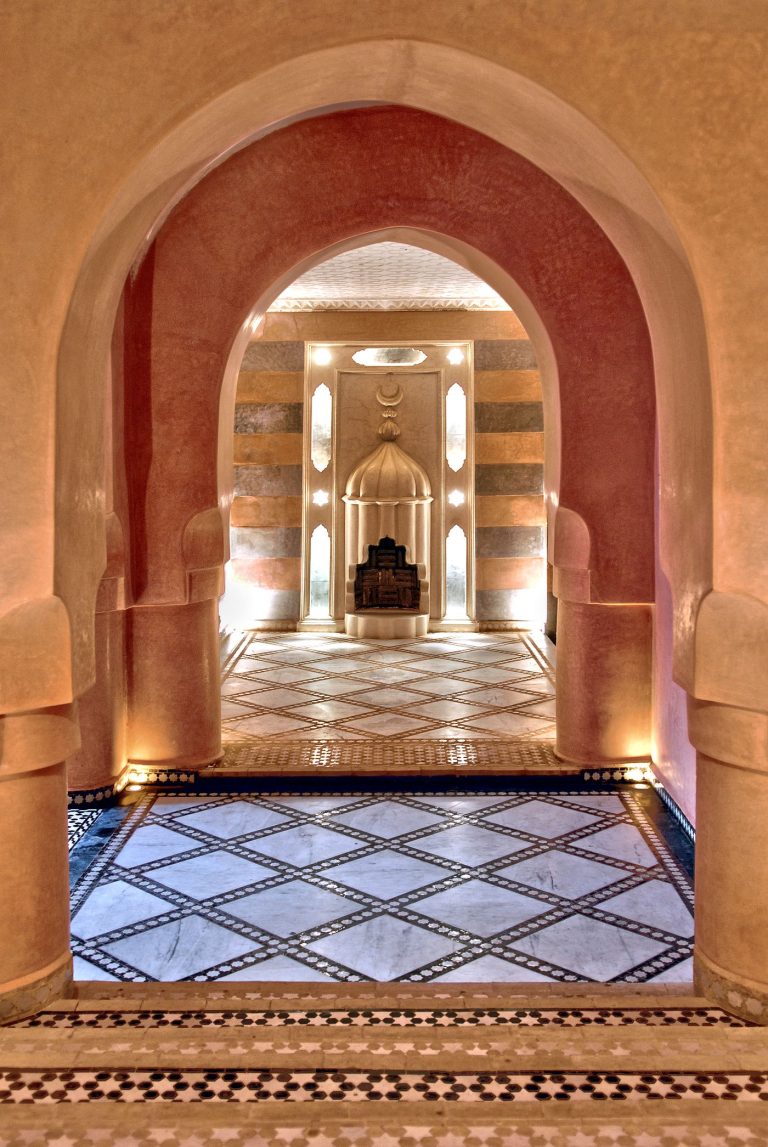 Arched corridor to the baths