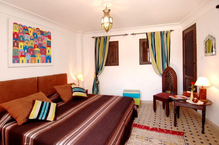 Draped bedroom in a riad