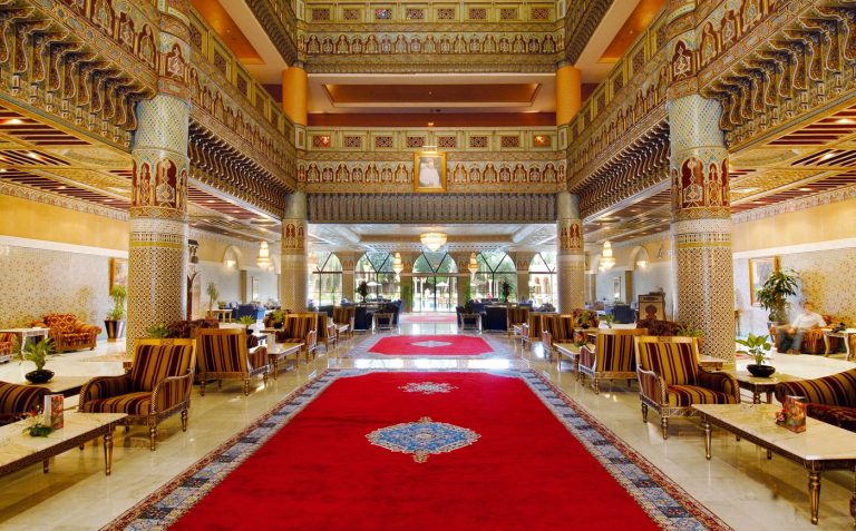 Gilded arches over the lobby