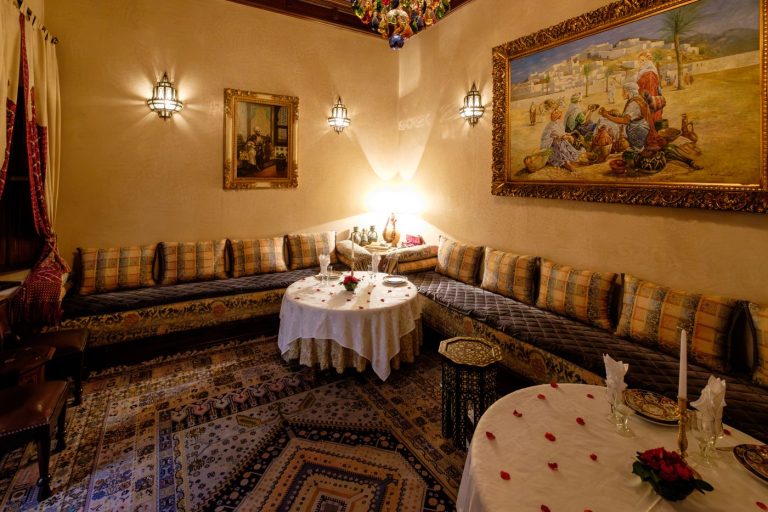 Private dining in carved plaster