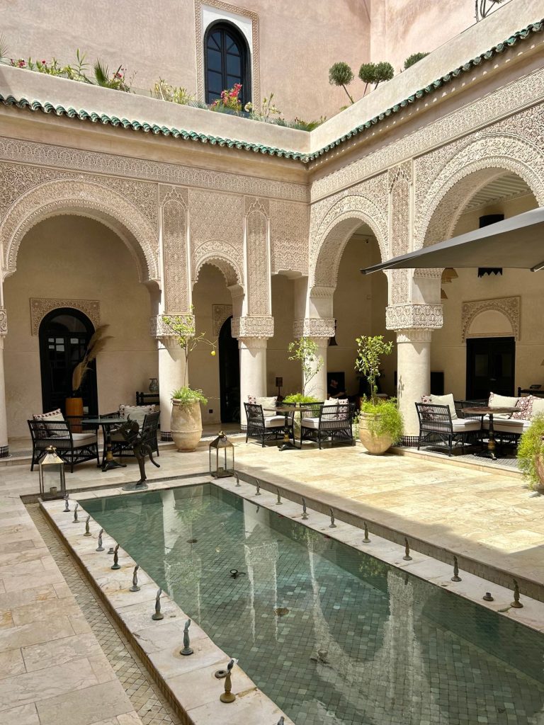 Pool terrace under the arches