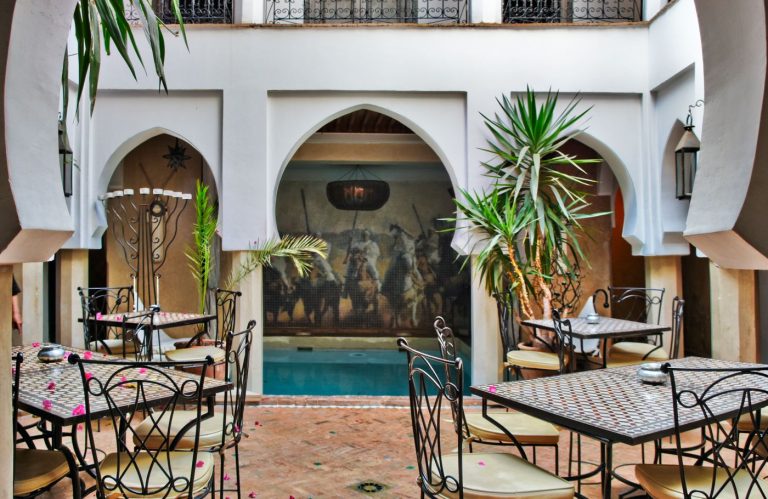 Plunge pool and painted walls
