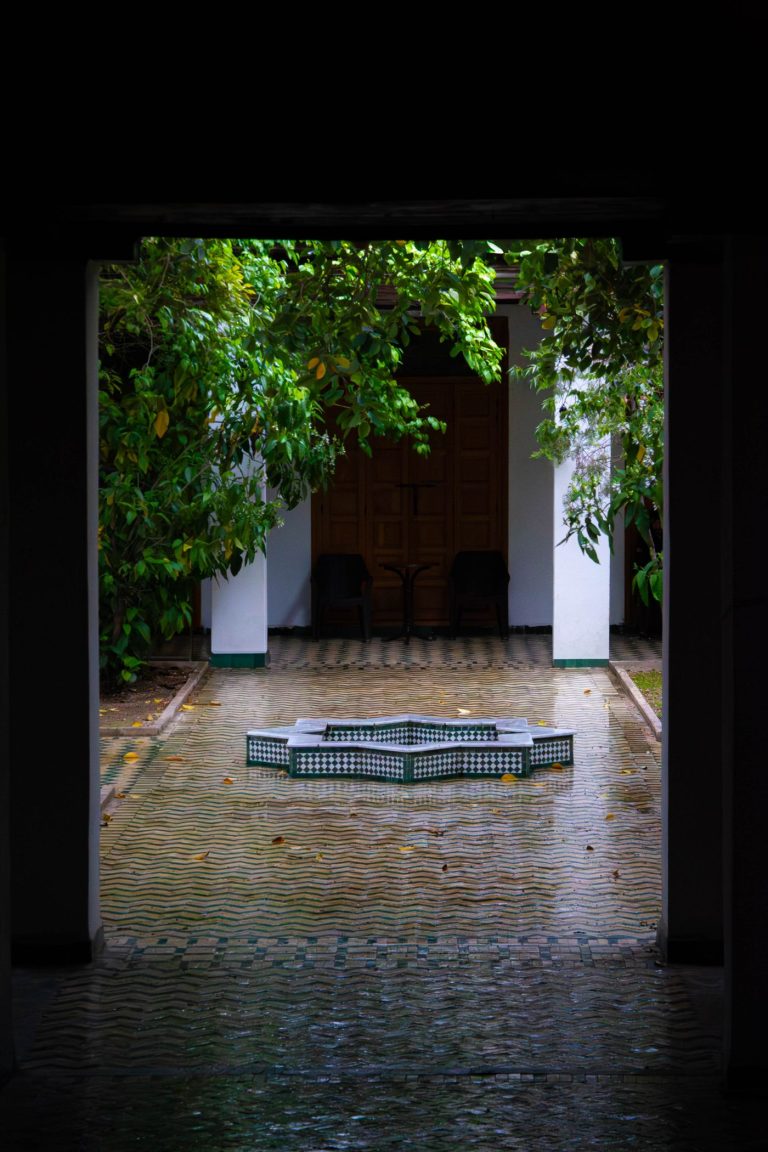 Star fountain in the garden court